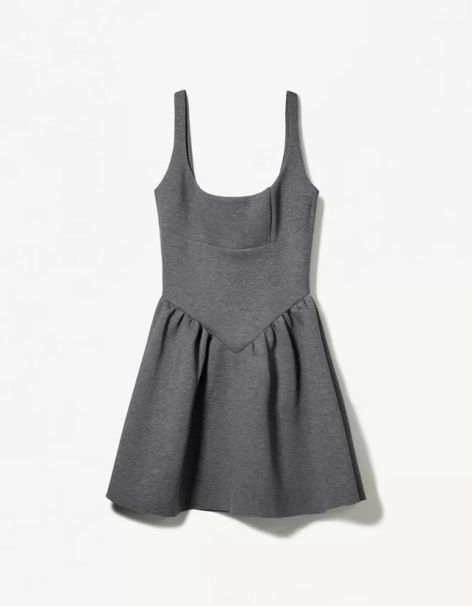 BERSHKA SERIES rochie cu fusta voluminoasa cu efect de neopren BERSHKA SERIES rochie cu fusta voluminoasa cu efect de neopren