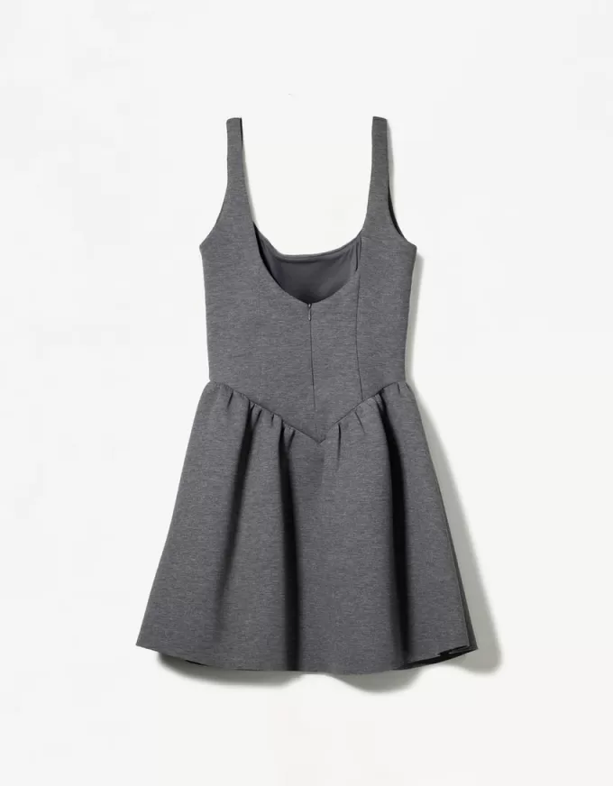 BERSHKA SERIES rochie cu fusta voluminoasa cu efect de neopren BERSHKA SERIES rochie cu fusta voluminoasa cu efect de neopren