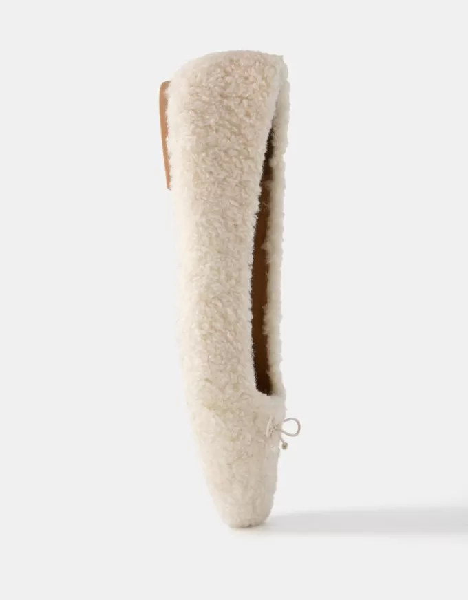 Balerini din faux shearling Balerini din faux shearling
