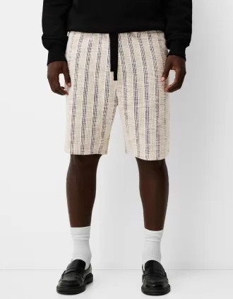Bermuda jacquard cu dungi