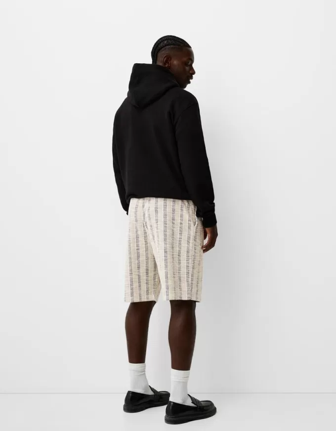 Bermuda jacquard cu dungi Bermuda jacquard cu dungi