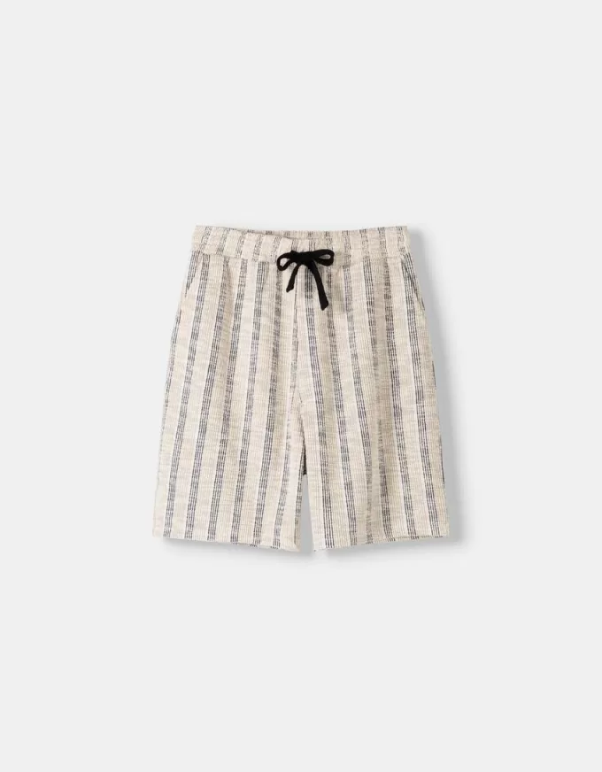 Bermuda jacquard cu dungi Bermuda jacquard cu dungi