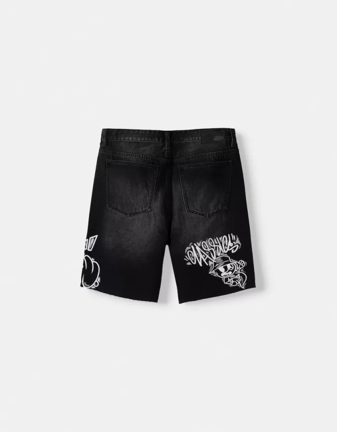 Bermude din denim imprimate Bermude din denim imprimate