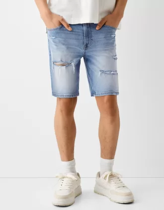 Bermude din denim rupte