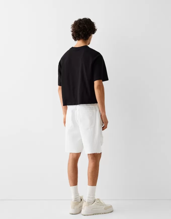 Bermude din denim rupte Bermude din denim rupte