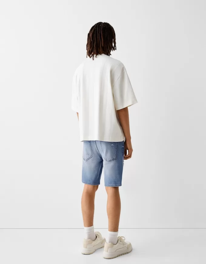 Bermude din denim rupte Bermude din denim rupte