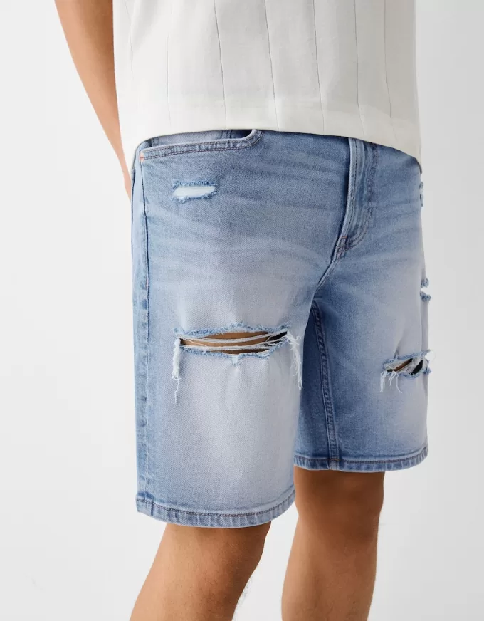 Bermude din denim rupte Bermude din denim rupte