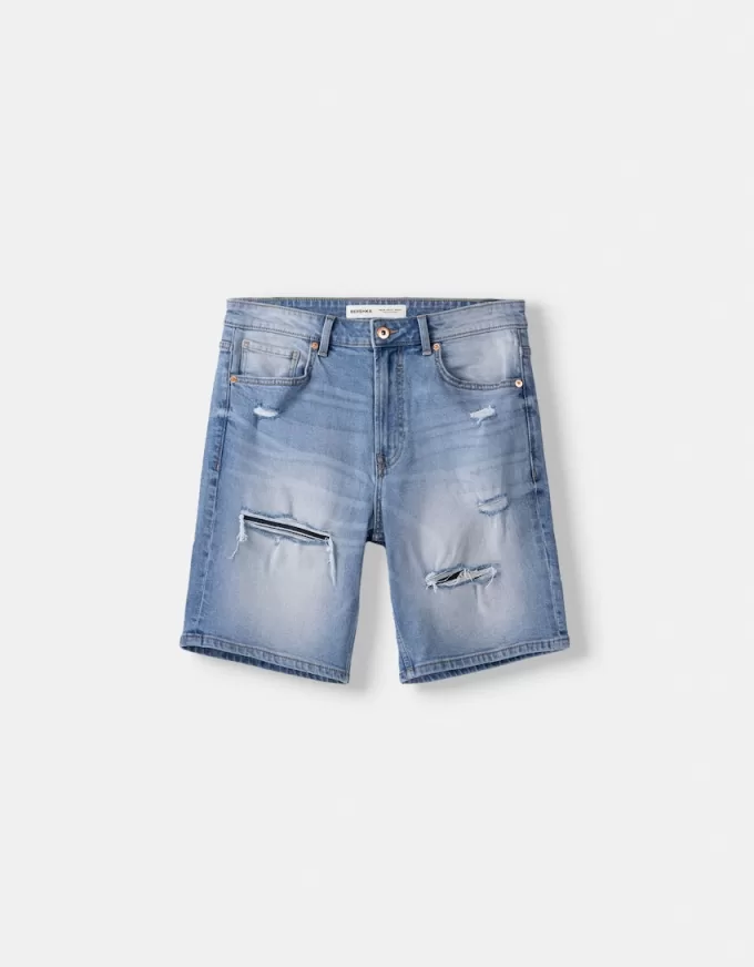 Bermude din denim rupte Bermude din denim rupte