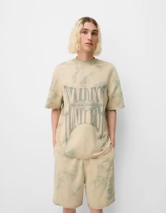 Bermude largi, colorate cu tie-dye