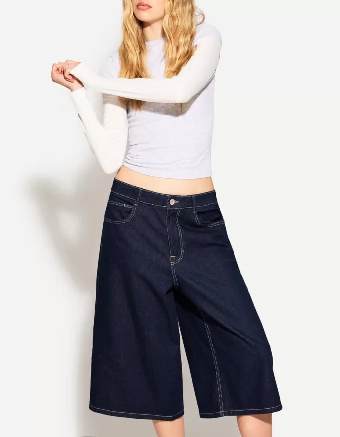 Bermude largi din denim