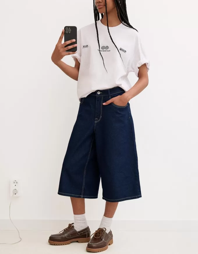 Bermude largi din denim Bermude largi din denim