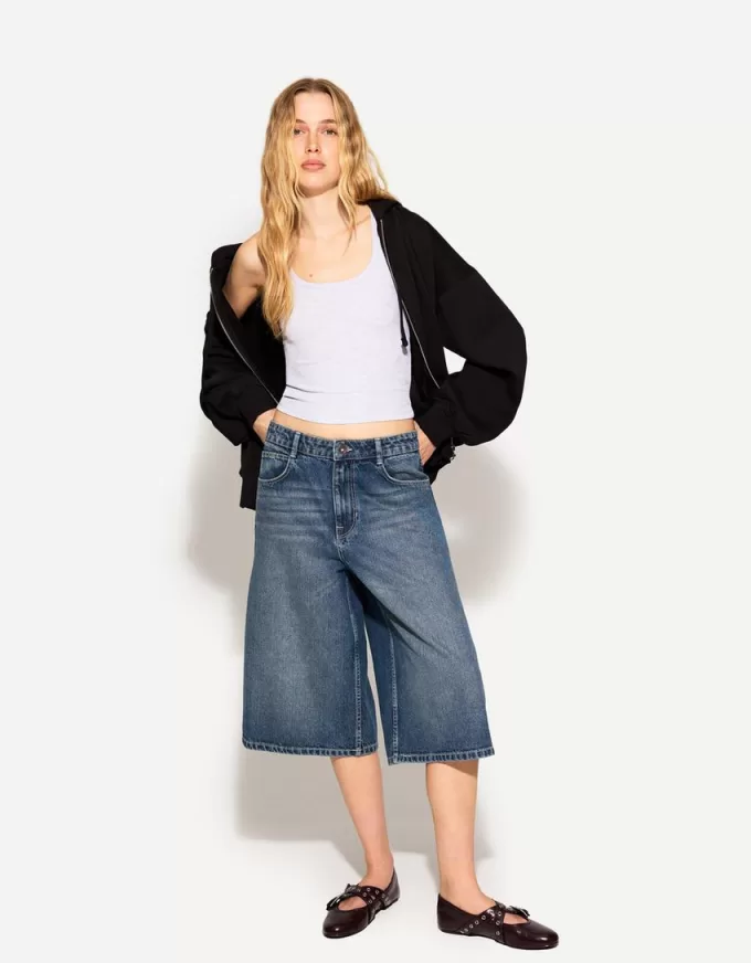 Bermude largi din denim Bermude largi din denim