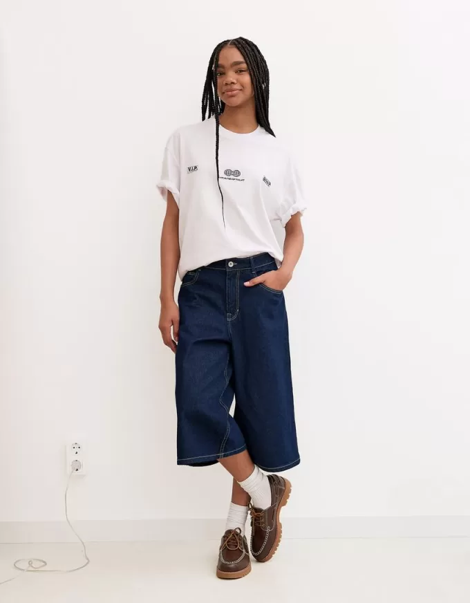 Bermude largi din denim Bermude largi din denim