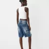 Bermude largi din denim cargo Bermude largi din denim cargo