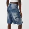 Bermude largi din denim cargo Bermude largi din denim cargo