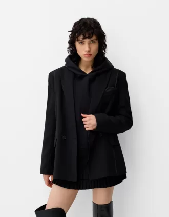 Blazer de costum oversize din satin