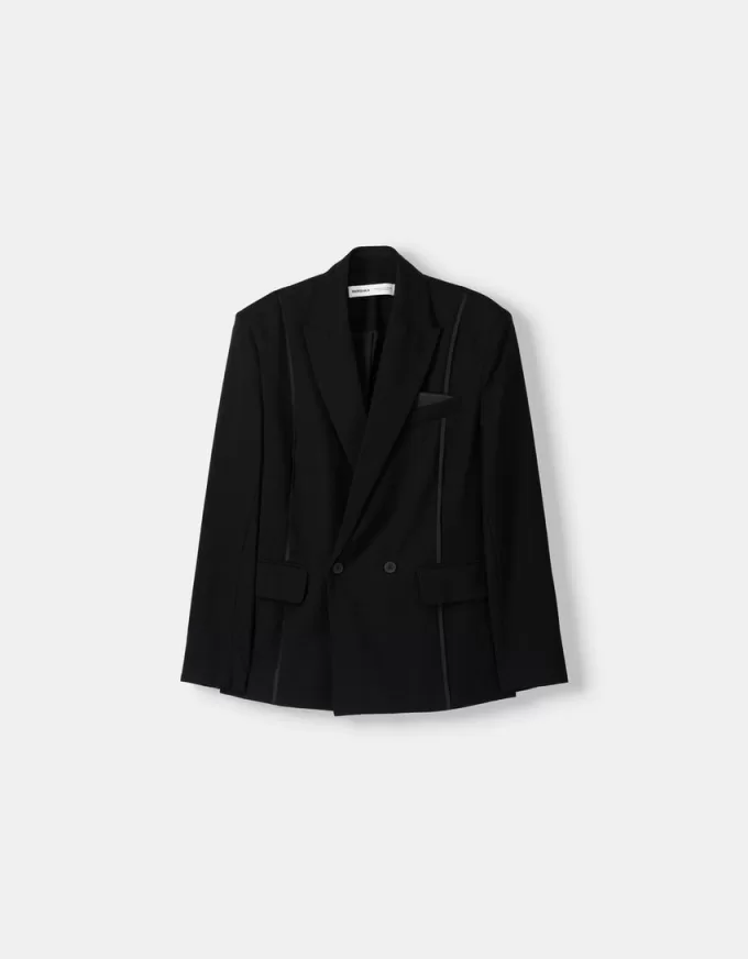 Blazer de costum oversize din satin Blazer de costum oversize din satin