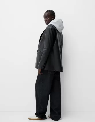 Blazer din imitatie de piele