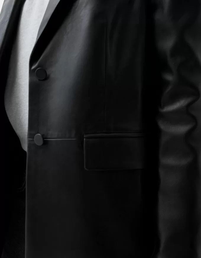 Blazer din imitatie de piele Blazer din imitatie de piele