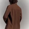 Blazer din piele intoarsa artificiala