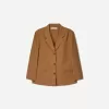 Blazer din piele intoarsa artificiala