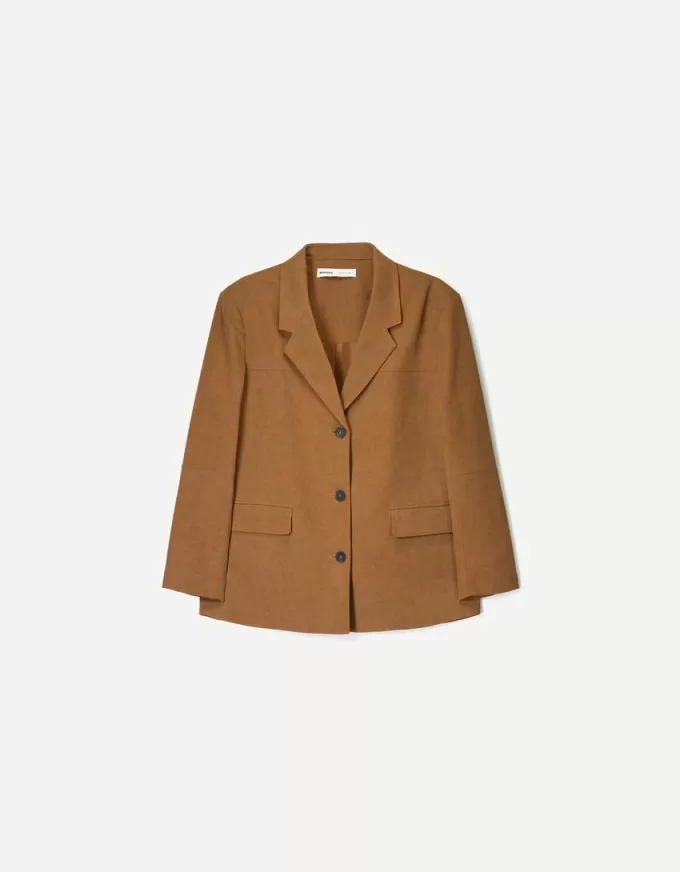 Blazer din piele intoarsa artificiala