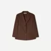 Blazer din piele intoarsa artificiala