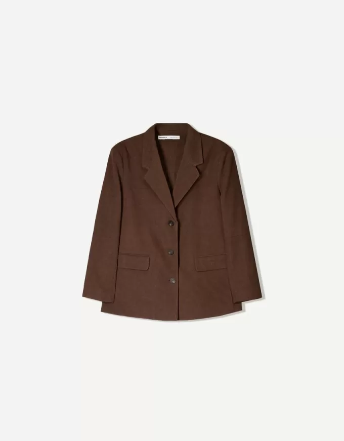 Blazer din piele intoarsa artificiala