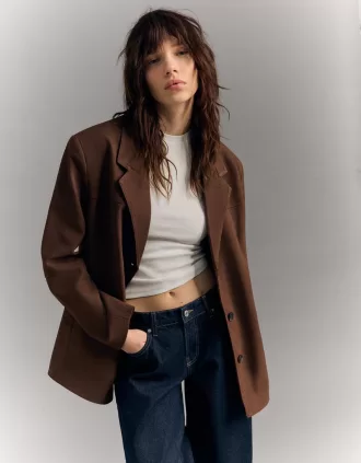 Blazer din piele intoarsa artificiala Blazer din piele intoarsa artificiala