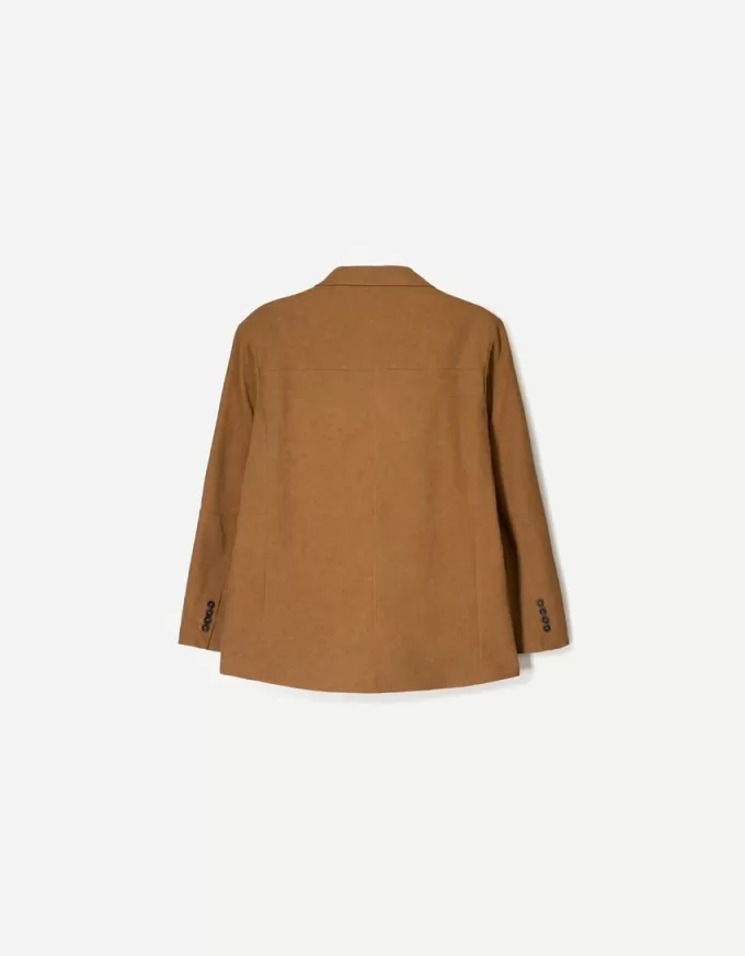 Blazer din piele intoarsa artificiala