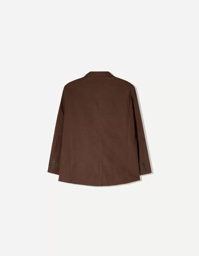 Blazer din piele intoarsa artificiala