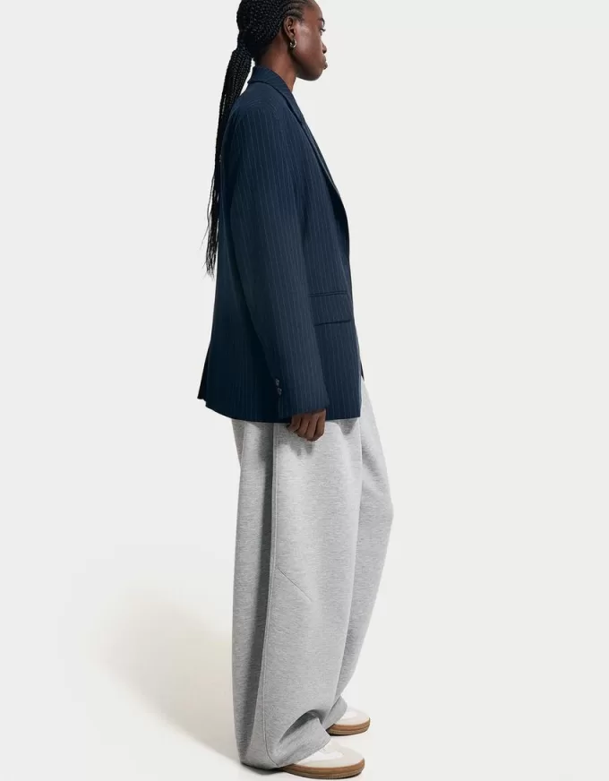 Blazer oversize cu dungi