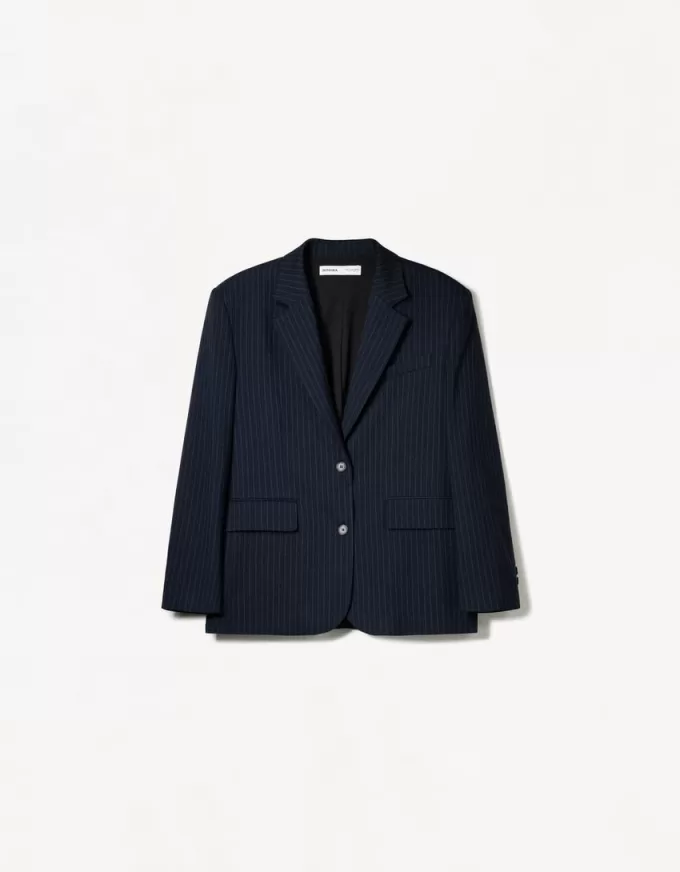 Blazer oversize cu dungi