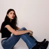 Blugi bootcut cu talie joasă Blugi bootcut cu talie joasă