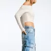 Blugi cargo cu buzunare multiple Blugi cargo cu buzunare multiple