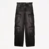 Blugi cargo cu buzunare multiple Blugi cargo cu buzunare multiple