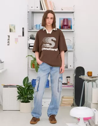 Blugi cargo cu picioare drepte