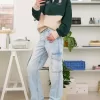 Blugi cargo cu picioare drepte Blugi cargo cu picioare drepte