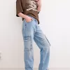 Blugi cargo cu picioare drepte Blugi cargo cu picioare drepte