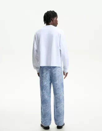 Blugi largi din jacquard