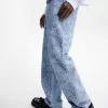 Blugi largi din jacquard Blugi largi din jacquard