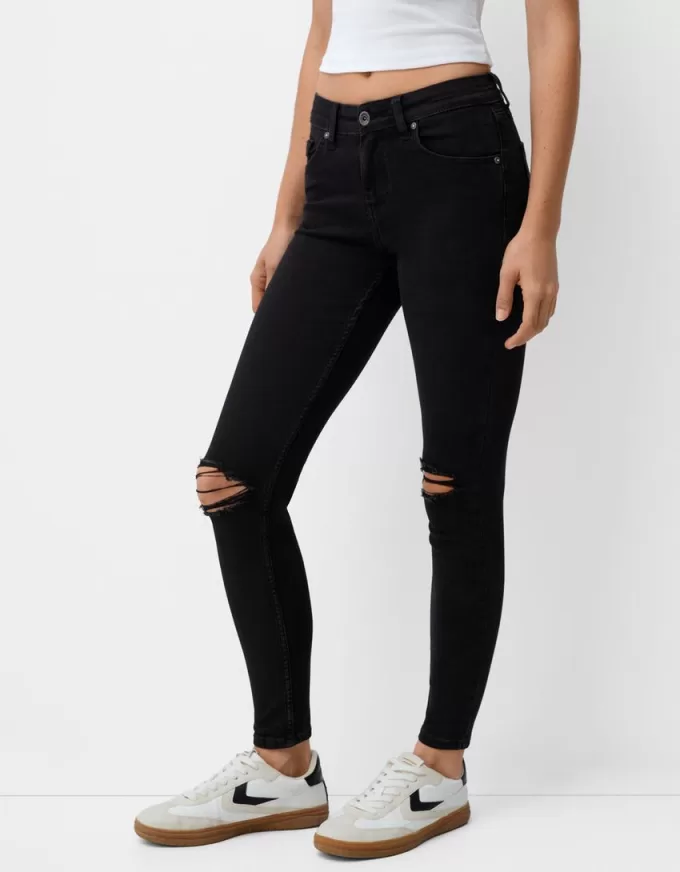 Blugi skinny cu talie joasă Blugi skinny cu talie joasă