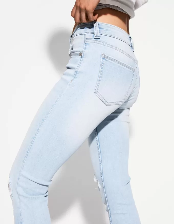 Blugi skinny cu talie joasă Blugi skinny cu talie joasă