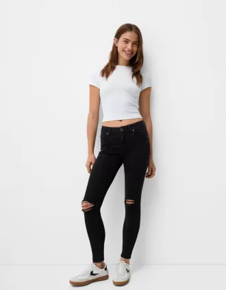 Blugi skinny cu talie joasă