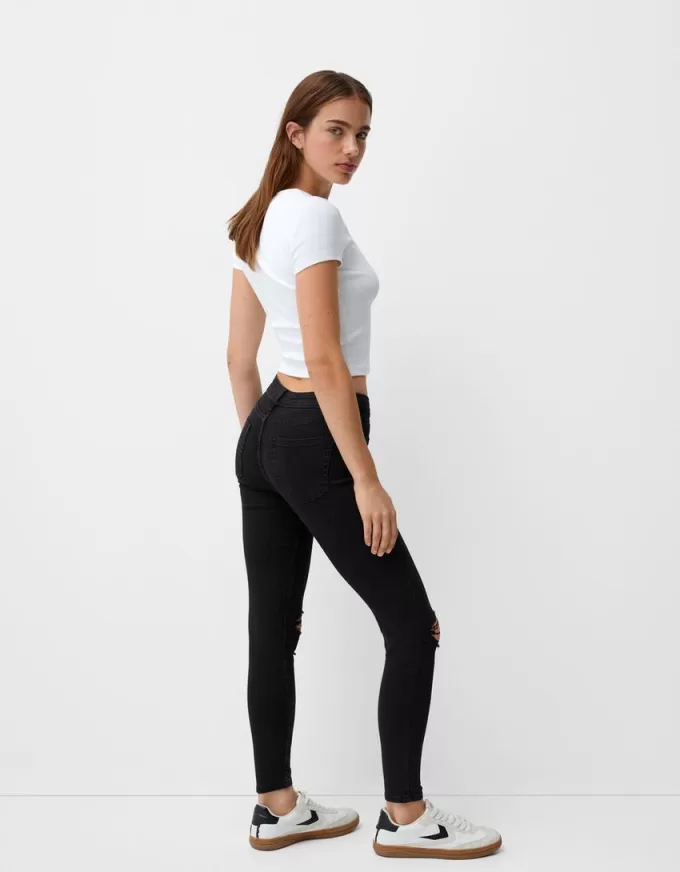 Blugi skinny cu talie joasă Blugi skinny cu talie joasă
