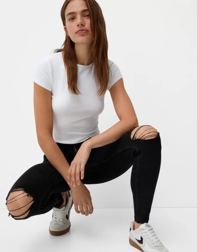 Blugi skinny cu talie joasă Blugi skinny cu talie joasă