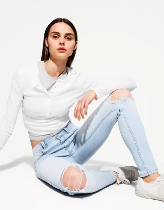Blugi skinny cu talie joasă
