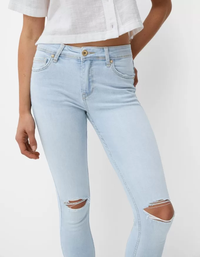 Blugi skinny cu talie joasă Blugi skinny cu talie joasă