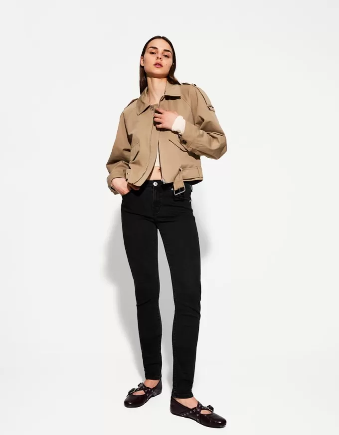 Blugi skinny cu talie joasă Blugi skinny cu talie joasă