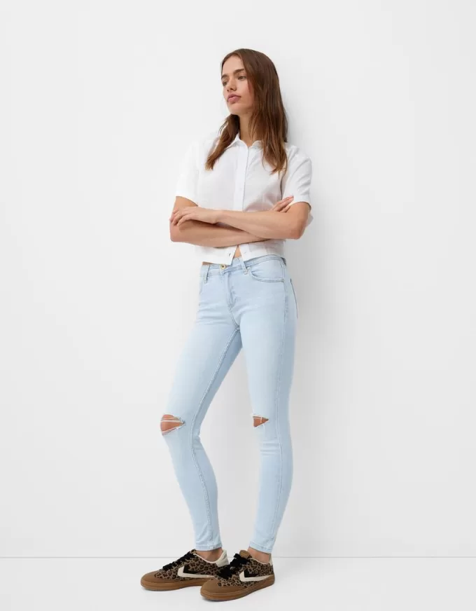 Blugi skinny cu talie joasă Blugi skinny cu talie joasă